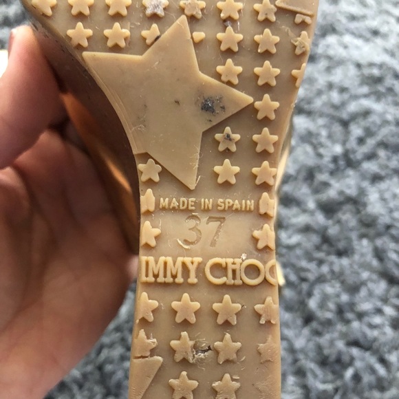 Jimmy Choo Gold Prova Leather Wedge Slingback - Picture 5 of 7